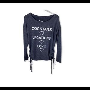 Chaser Fleece Ruched Graphic Sweatshirt Top